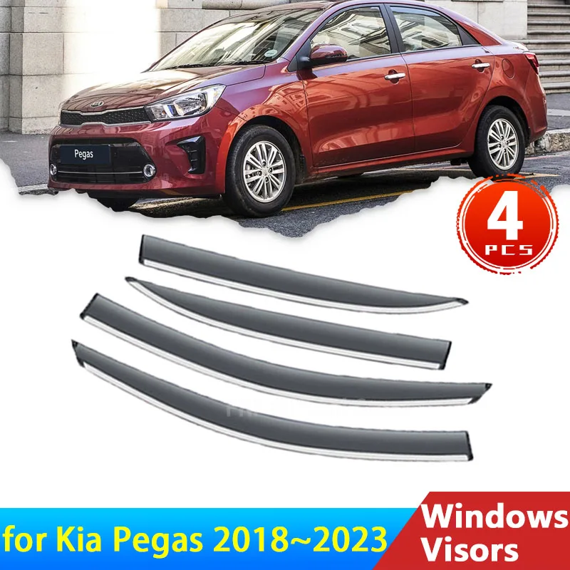 

Deflectors for Kia Pegas Soluto 2017 2018 2019 2020 2021 2022 2023 Accessories Car Side Windows Visors Rain Grand Sun Windshield