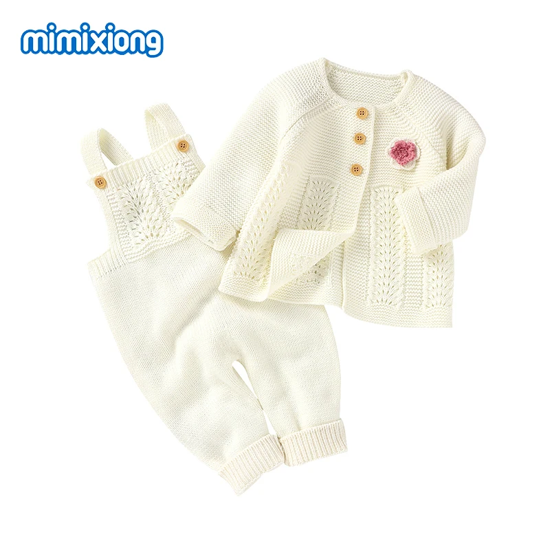 Baby Clothes Sets Autumn Outerwear Newborn Infant Girls Long Sleeve Sweaters Jackets+Rompers Outfits Winter Toddler Knitted Suit