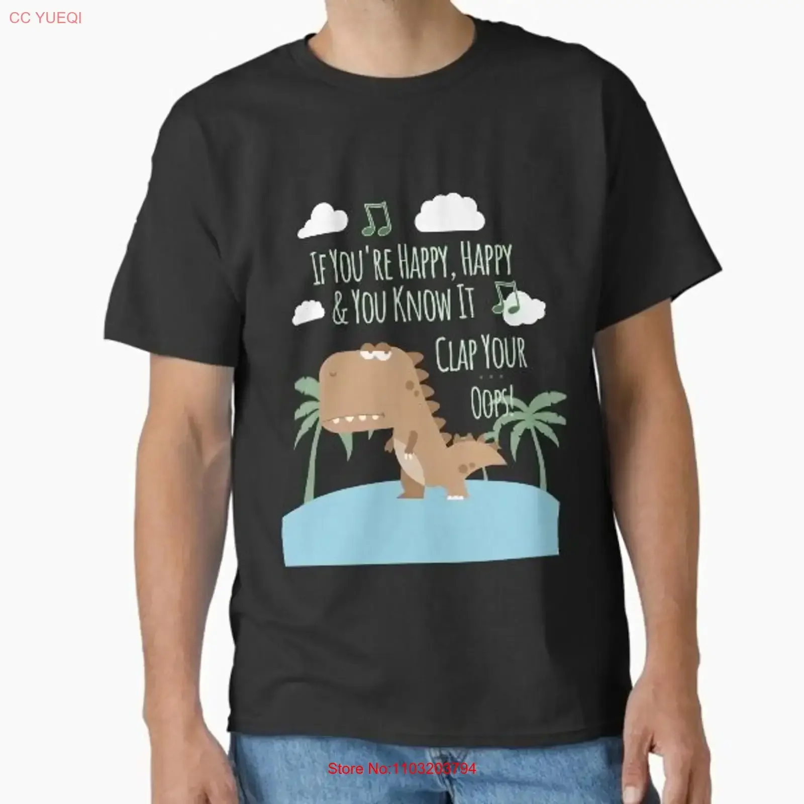 Рубашка T Rex If You Are Happy and Know It oops Made in US AUS Размер S 2XL винтажная стильная универсальная уличная одежда унисекс