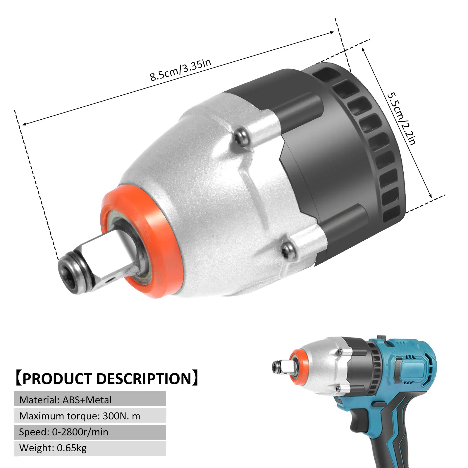 1/4Inch 1/2Inch Impact Wrench Double Chuck Power Tool Accessories Impact Wrench Accessories High-Torque Electric Impact Drill