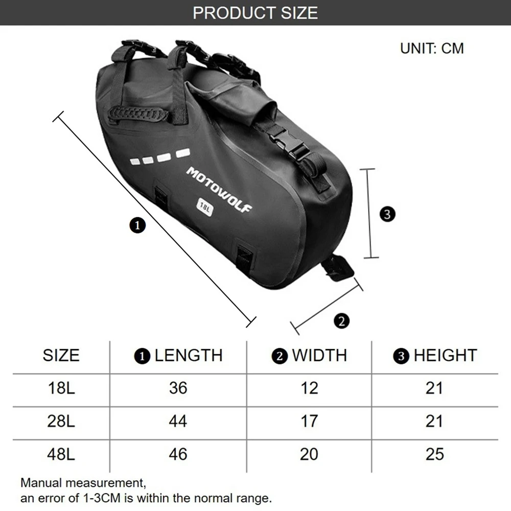 العالمي للدراجات النارية 18/28/48L مقاوم للماء السفر الأمتعة السرج الدراجات النارية حقيبة جانبية لياماها هوندا كاواساكي حقيبة بسلال #5