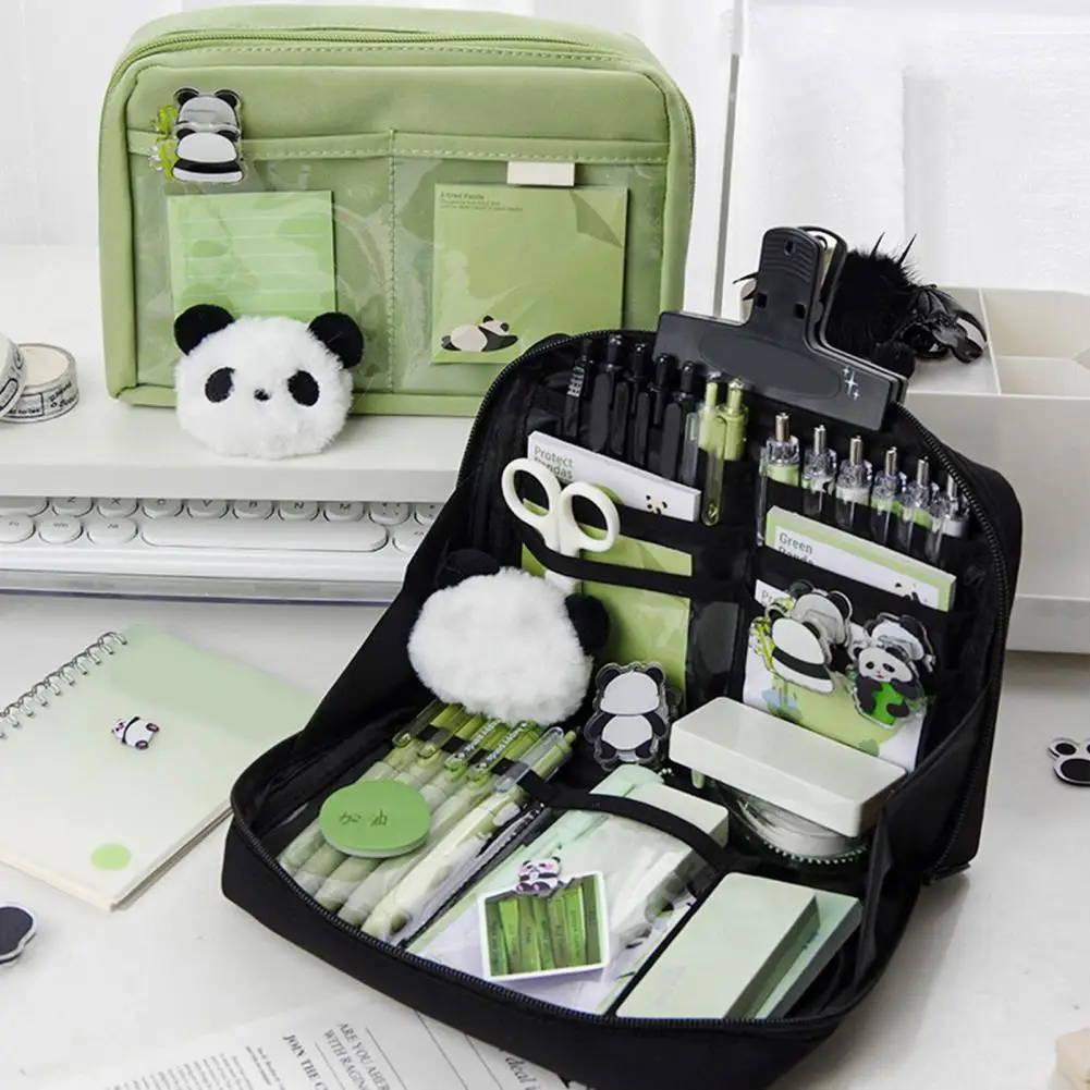 Tas penyimpanan multi-lapis, penyimpan pena tahan air kanvas multi-lapisan dengan kapasitas untuk 100 pena untuk kantor