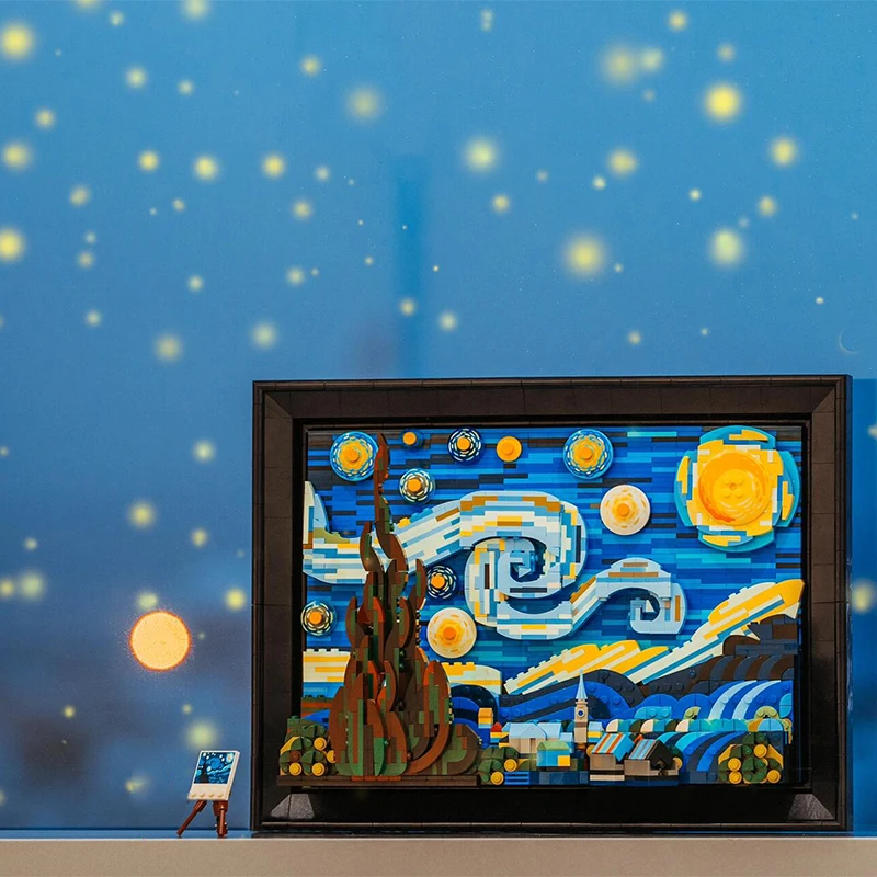 

Vincent Van Gogh Starry Night Compatible 21333 building block art painting brick Creative Decorative educational toy for childre