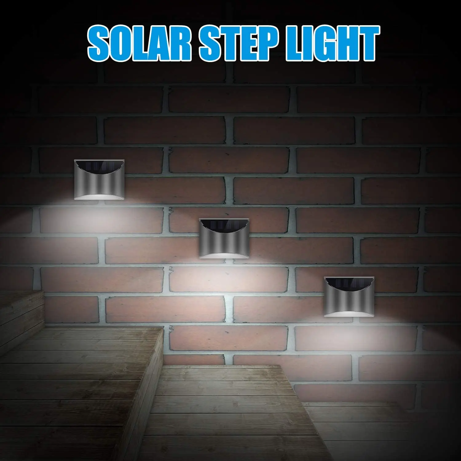 Solar LED Light Outdoor Wall Lamp IP65 Waterproof Solar Powered Sconce Lights for Garden Fence Stair Step Patio Yard Decoration
