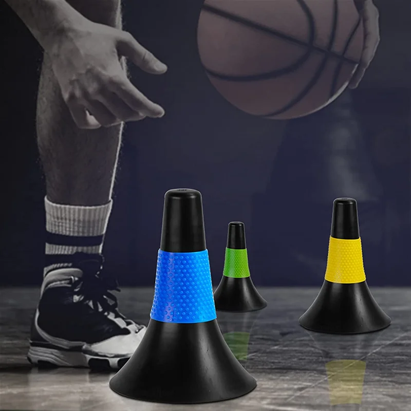 5Pcs Agility Training Cones 23cm Soccer Football Basketball Speed Grab Drills Marker Cone Durable Flexible ABS Material Rip Cone