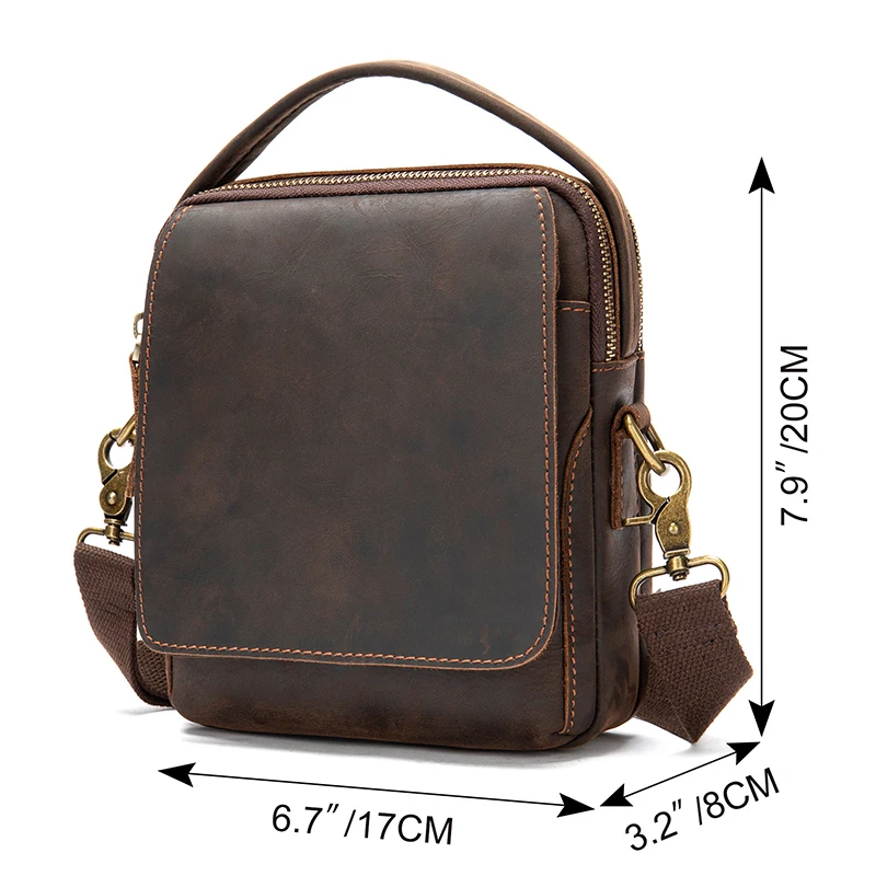 Vintage Style Leather Shoulder Bag Crossbody Men Bags Genuine Leather Sling Bag Cow Leather Small Bags One Shoulder Bag For Male