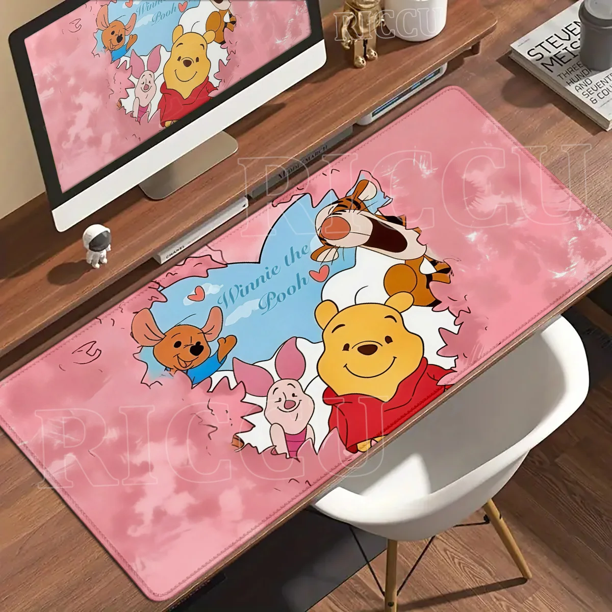 Cute Dis Winnie Bear Mousepad Anime Large PC Gamers Desk Mat XXL Mechanical Keyboard Rubber Anti-Slip Locking Edge Home Tablemat