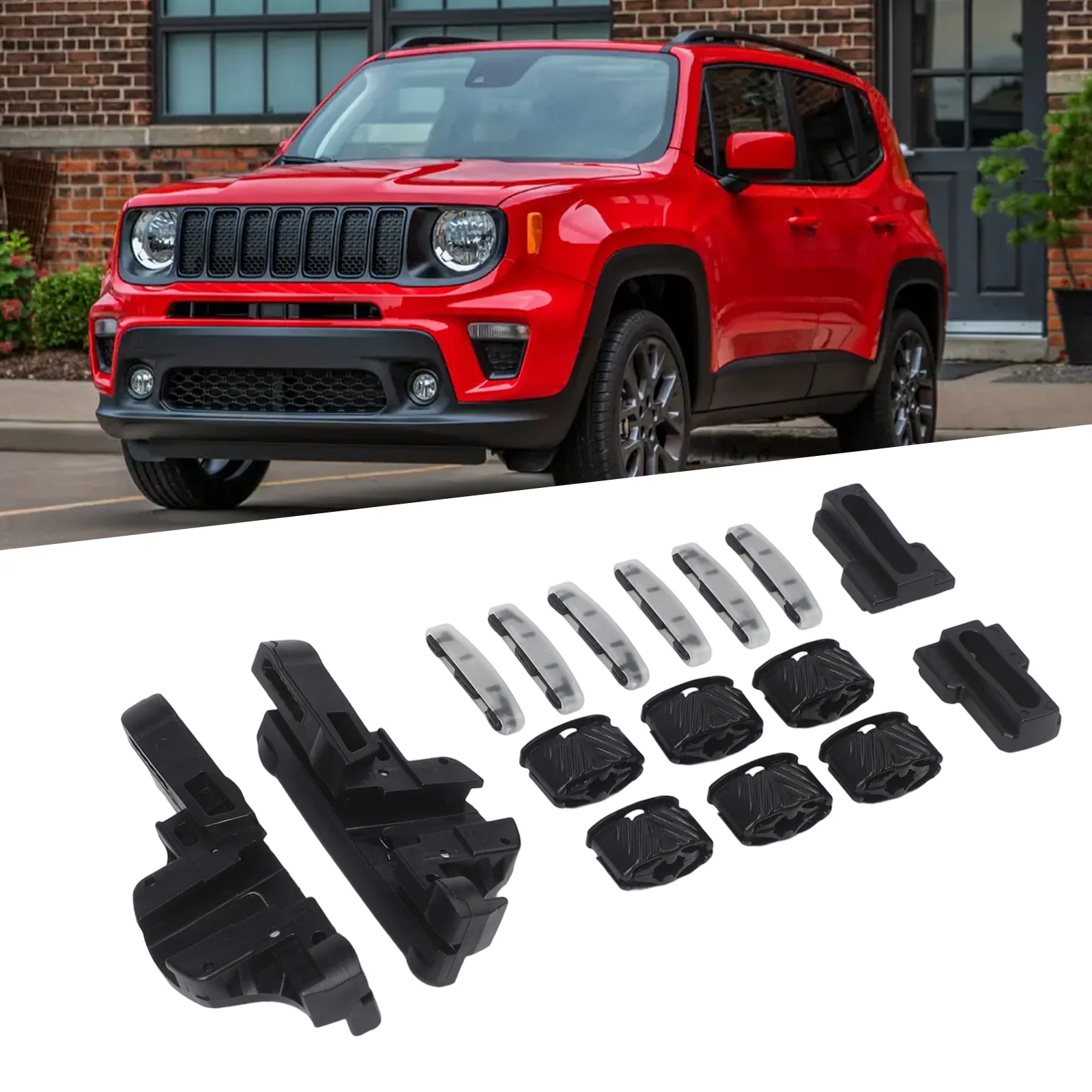 Sunroof Bracket Slider Buckle Rail Clip Set 16 Pieces For Jeep For Renegade Model Years 2015 Through 2021 Fitment Verified