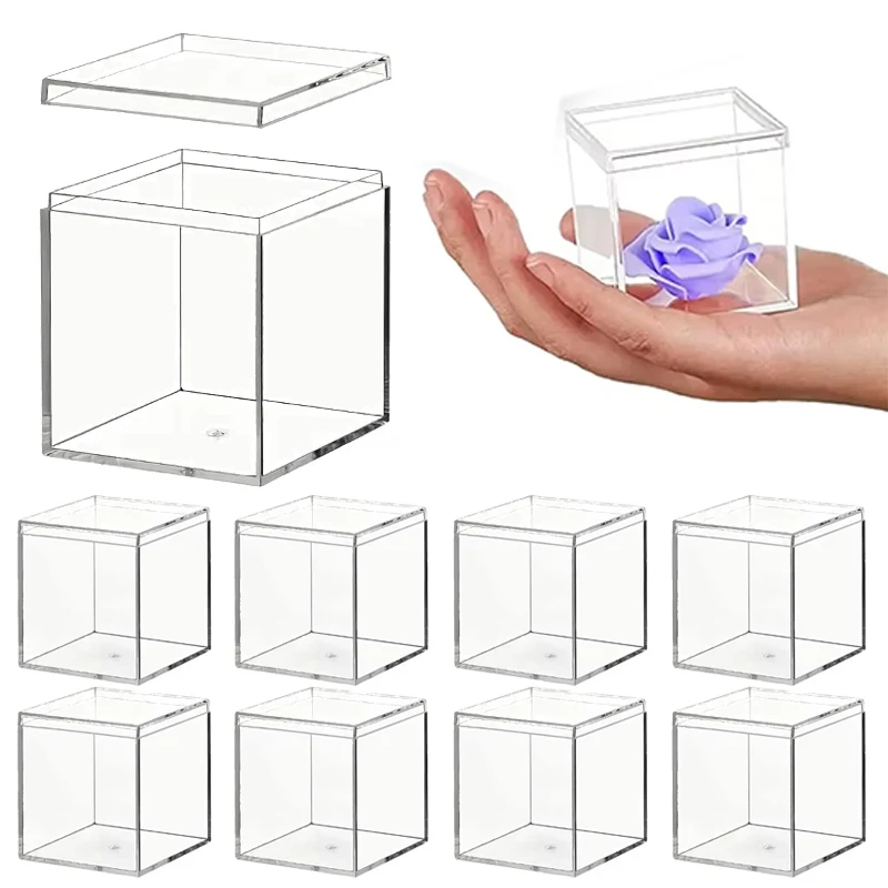 6/12/18 Stück Acryl-Aufbewahrungsboxen mit Deckeln – Kunststoff-Organizer-Behälter für Perlen, Schmuck, Bastelzubehör zur Präsentation TMZ