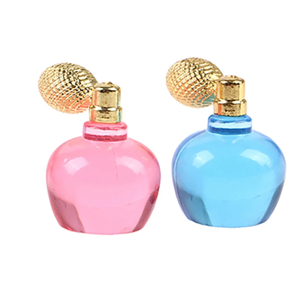 Casa de bonecas moderna 1:12 6 unidades/conjunto acessórios para frascos de perfume azul