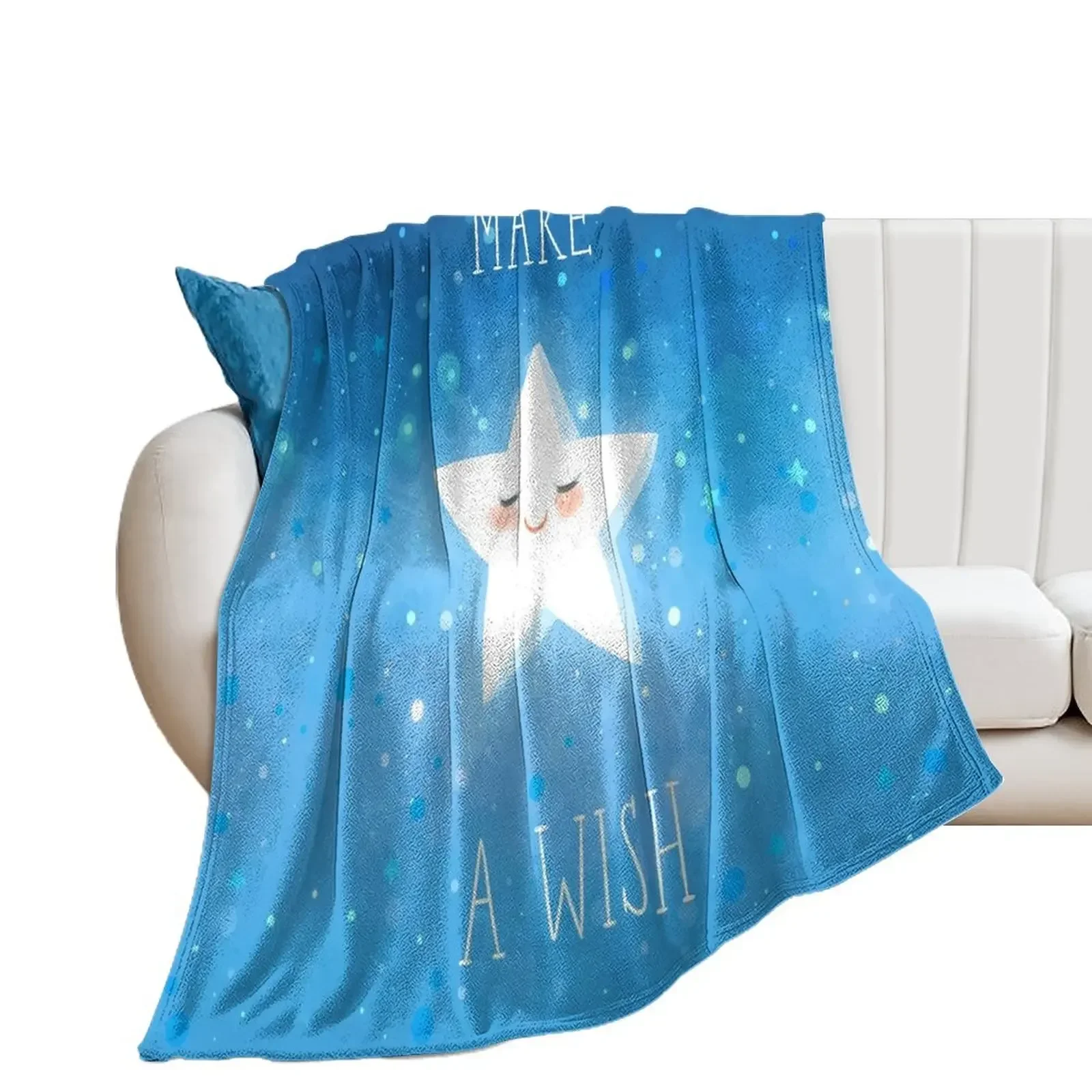 Make a Wish Throw Blanket Thins Fashion Sofas Polar Blankets