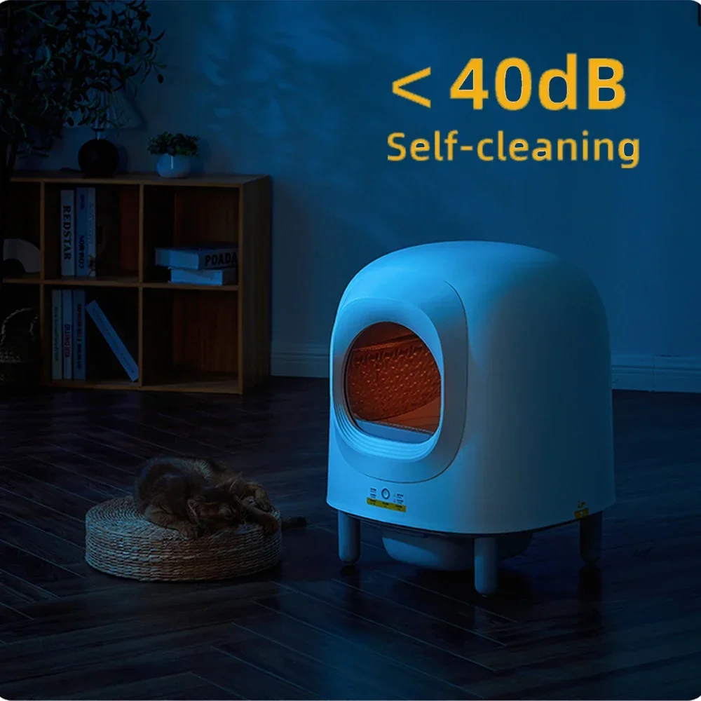 Petree Smart Cat Litter Box Automatic Self Cleaning Litter Box WIFI Remote Control Pet Tray Weighable and Detachable Cat Toilet