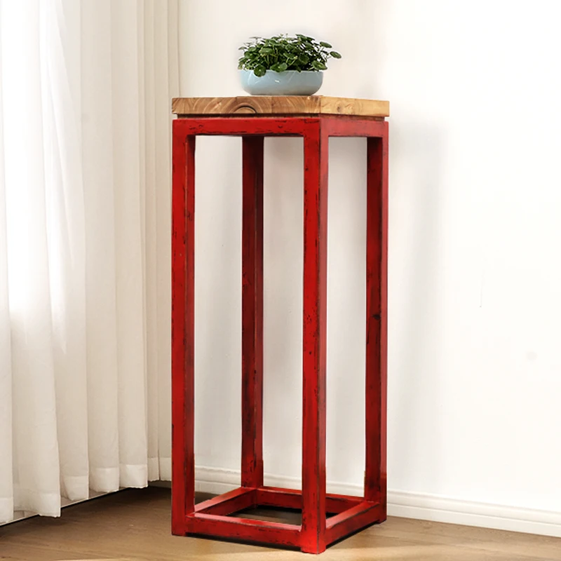 

Retro Old Solid Wood Plant Stand Indoor Planter Holder Modern Vintage Side Table for Balcony Patio Home Decor Flower Rack