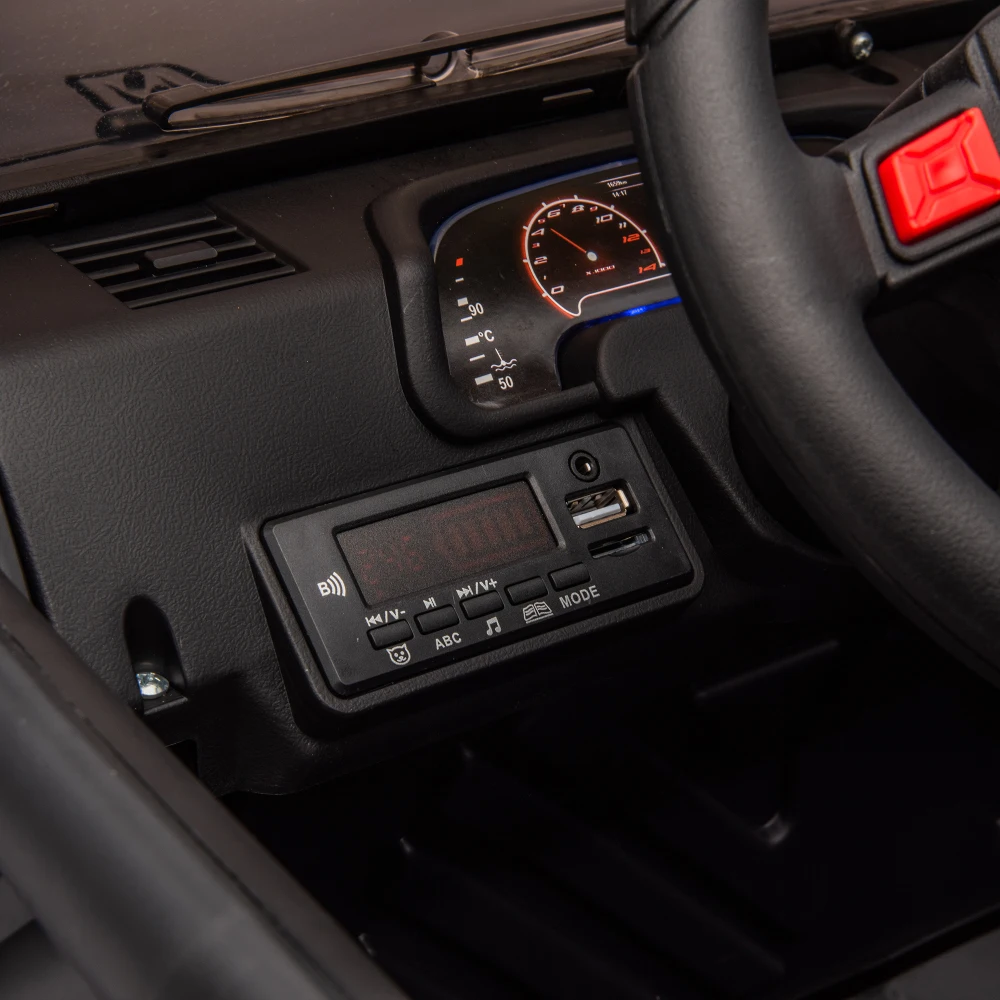 24v crianças andando no assento de carro elétrico largura 20in suspensão traseira tronco armazenamento portátil puxar haste luz & facrchlight bluetooth usb