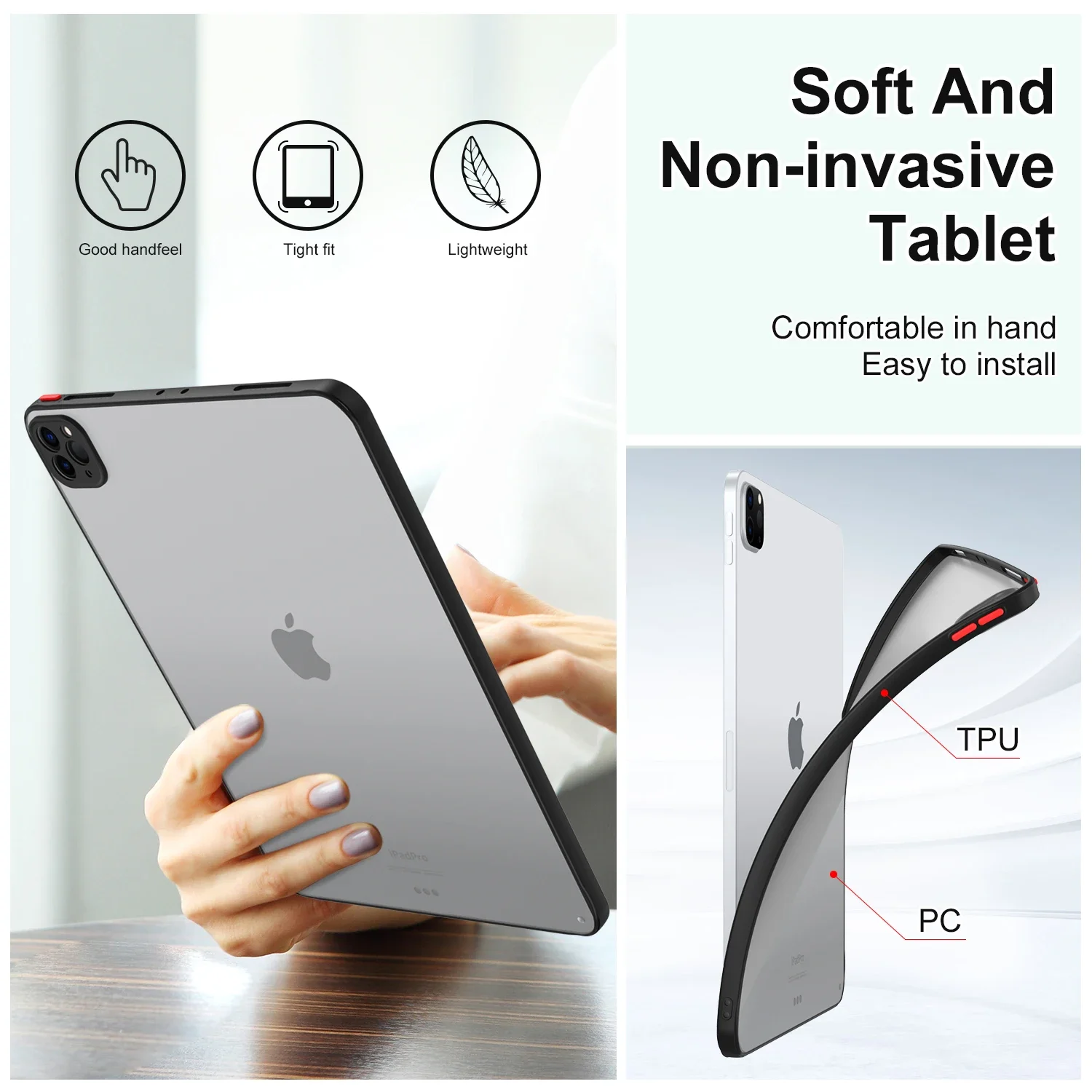 

Protect Case For iPad Pro 12.9 2022 2021 2020 2018 Hard PC+TPU Tablet Protective Cover A2229 A2069 A2766 A2436 A1895 A2233 A1983