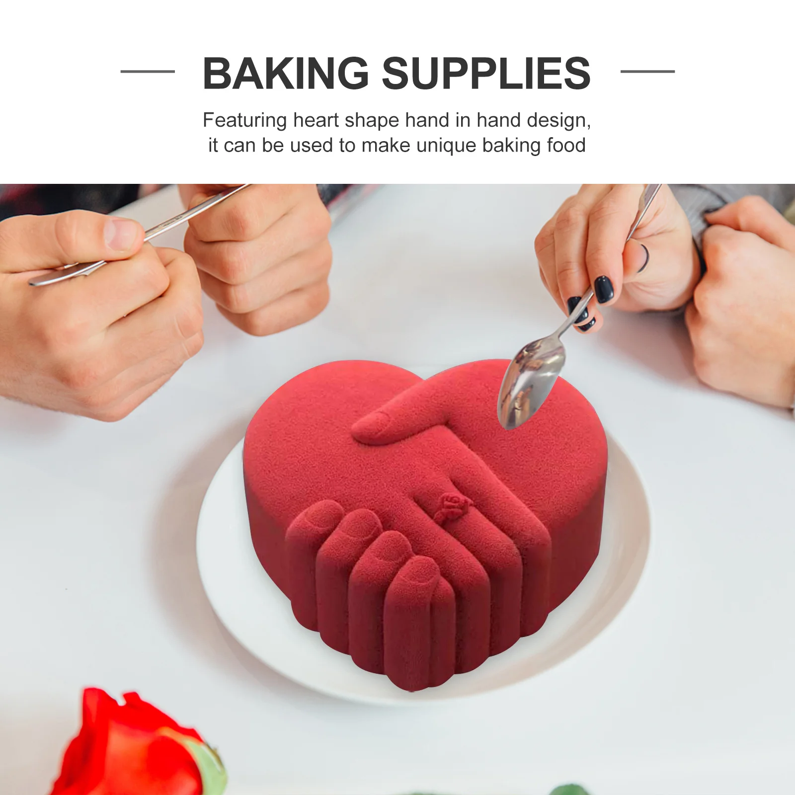 

1Pcs Heart Shape Hand in Hand Cake Mold for DIY Desserts Chocolate Making Baking Tools Family Gathering