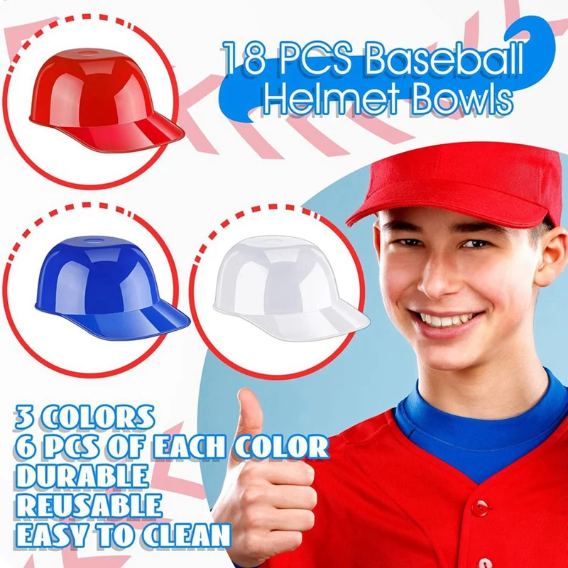 Nuovo-casco da Baseball gelato Snack Bowl 8 Oz Mini berretto da Baseball ciotole casco per bambini Chip Bowl gelato Sundae caschi 8 Pack