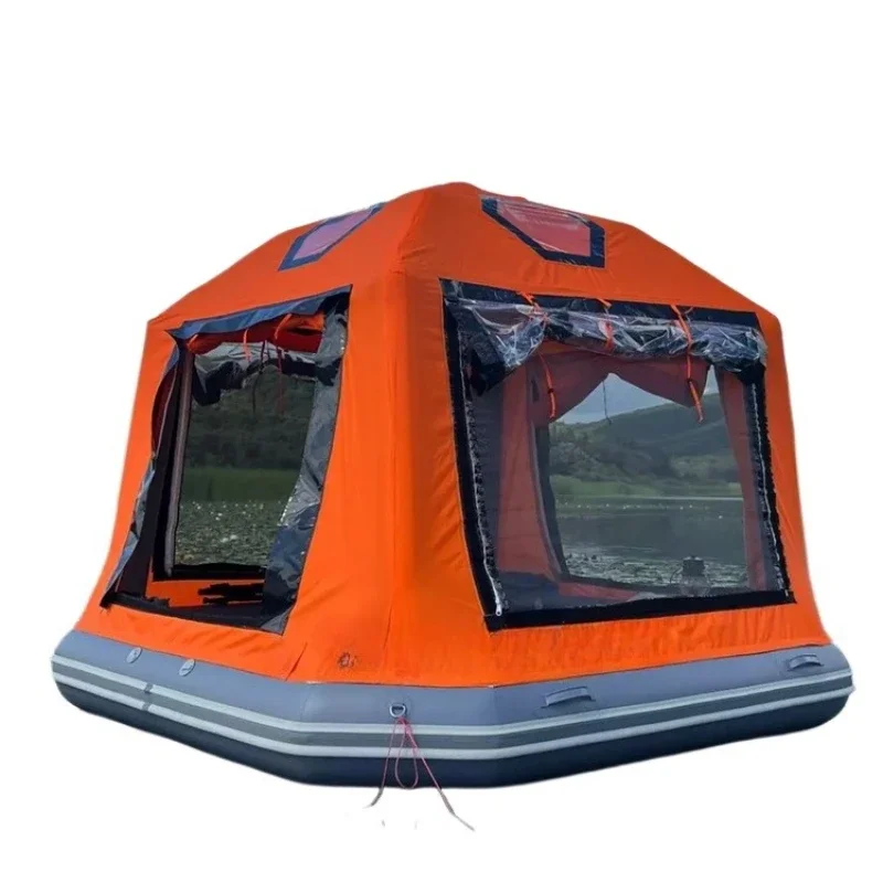 

Water Park Party Inflatable Tent House Boat Outdoor Floating Boat Raft Tent Swimming Pool Marina Lake Camping Tent