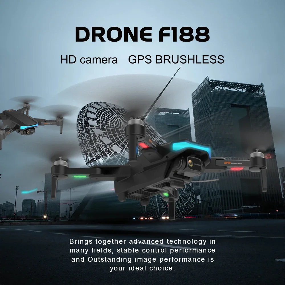 F188 Drone Battery F188 GPS Brushless RC Drone Spare Part 7.6V 2000mAh Battery/Remote Control/Propeller/Arm/USB Charging Cable