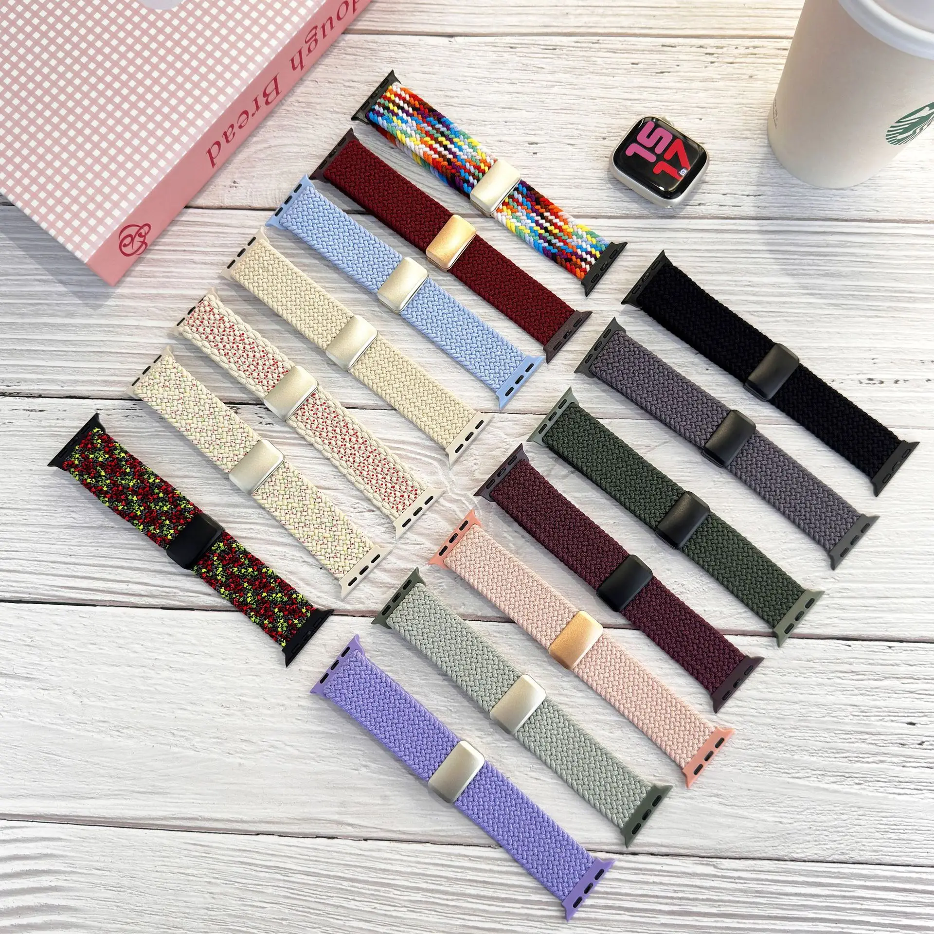Slim Straps For Apple Watch Band 42mm 40mm 38mm 41mm 44mm 46 45mm Magnetic Braided Bracelet iWatch Series SE 5 6 7 8 9 10 Bands