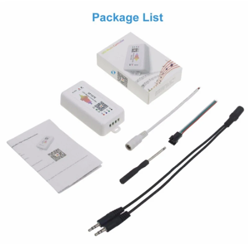 SP107E DC5-24V LED Music Controller With Wireless Bluetooth-compatible SPI Full Color Music Control By Phone APP For WS2812B