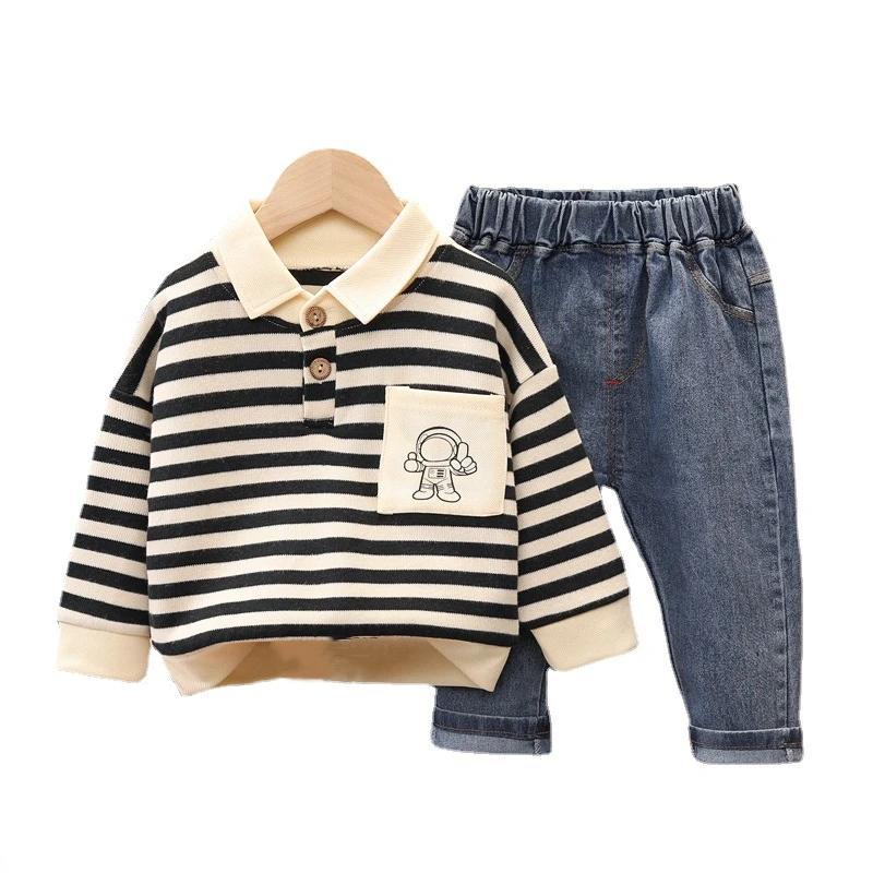 New Spring Autumn Baby Boys Girls Clothes Fashion Striped Children T-Shirt Pants 2Pcs/Set Toddler Casual Costume Kids Tracksuits