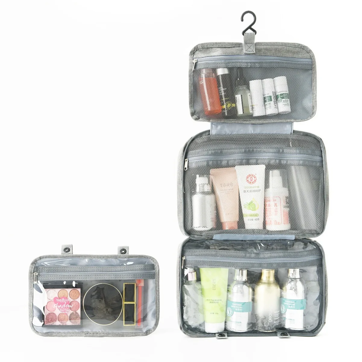 Foreign trade cross-border 40% off dry and wet separation can be hung multi-color storage wash cosmetics portable wash bag cosme