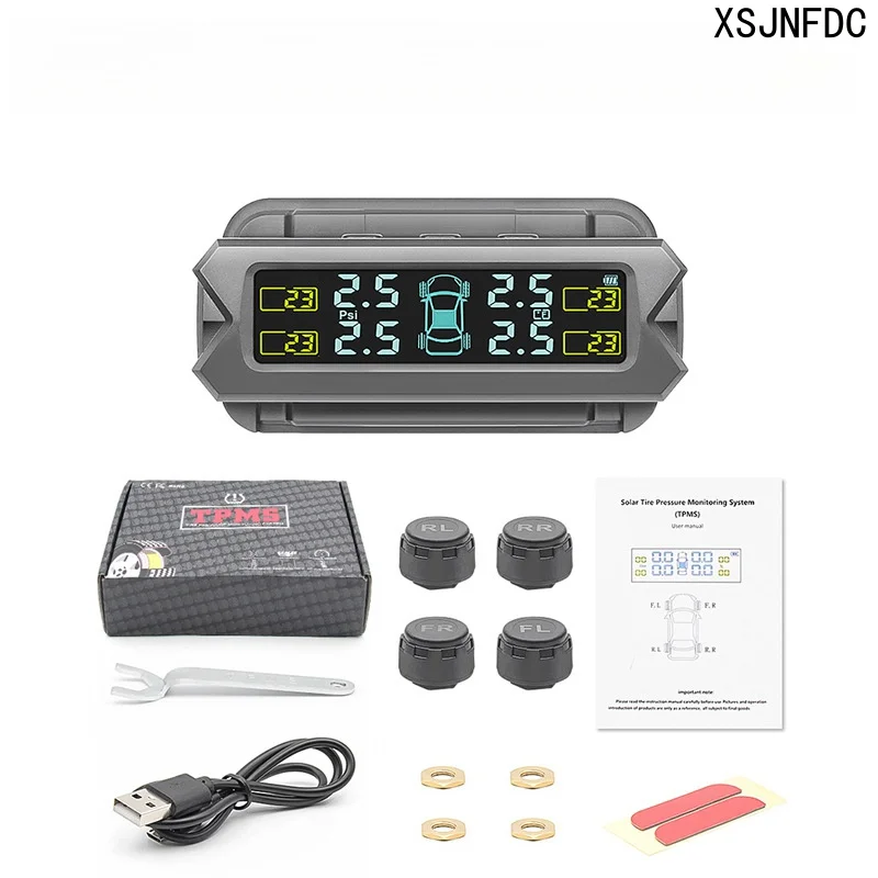 

External wireless solar powered car tire pressure monitor TY08 TPMS wireless sensor real-time detection