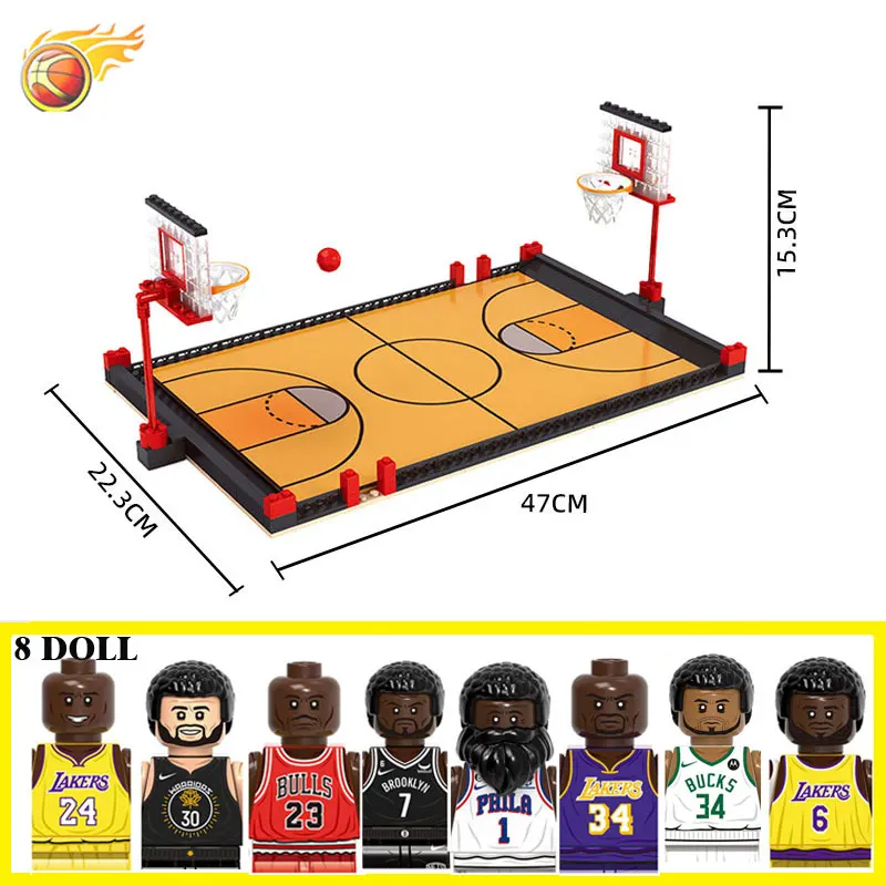 Basketball Scene Children's Small Particles Assembled Building Blocks Educational Toy Ball King Dominates DIY Birthday Gift