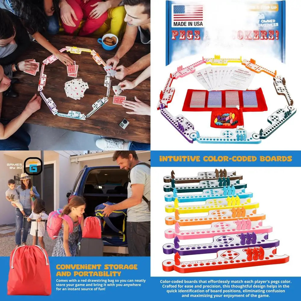 

Portable Pegs and Jokers Game: Strategic, Fun, and Engaging for Family and Friends - Easy to Learn, Travel-Ready, 2-8 Players