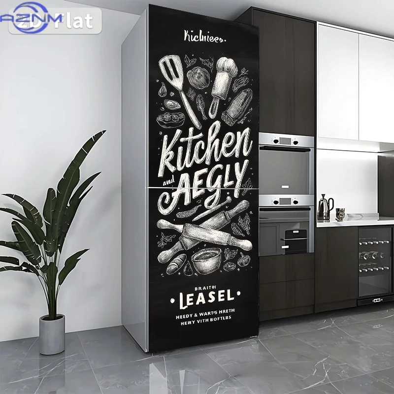 A Kitchenware And Food Element Decorative Sticker - Wall Sticker, Suitable for Wall And Refrigerator Stickers, Modern Kitchen