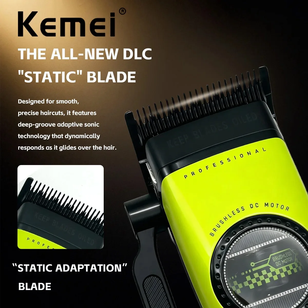Kemei 1593 1595 Hair Trimmers Professional Barber Hair Clippers F1 -Super Engine External Brushless Motor Hair Cutting Machine