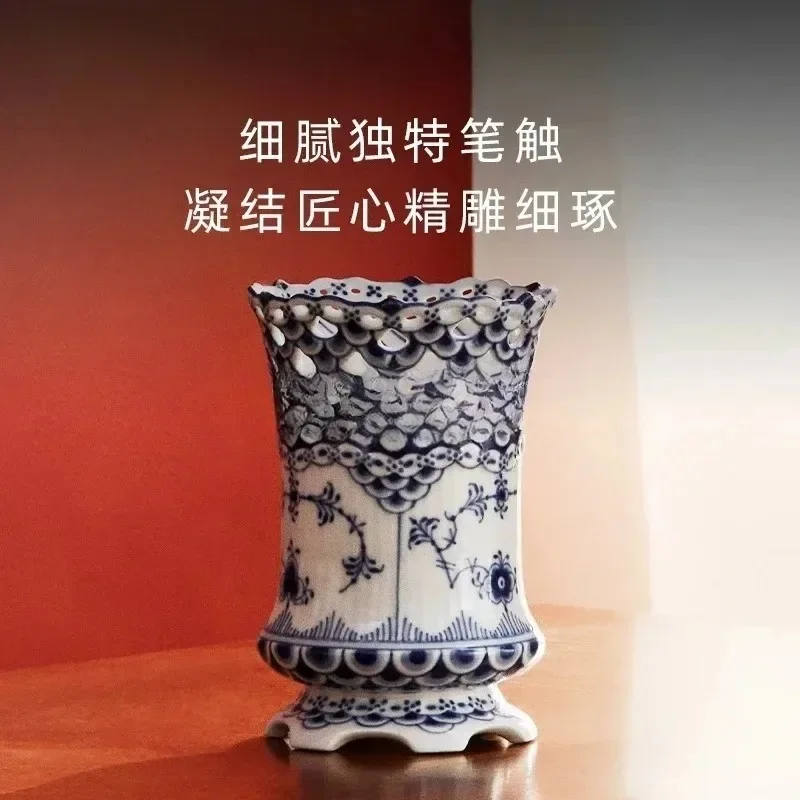 Full lace hand-painted vase living room home decoration ornament