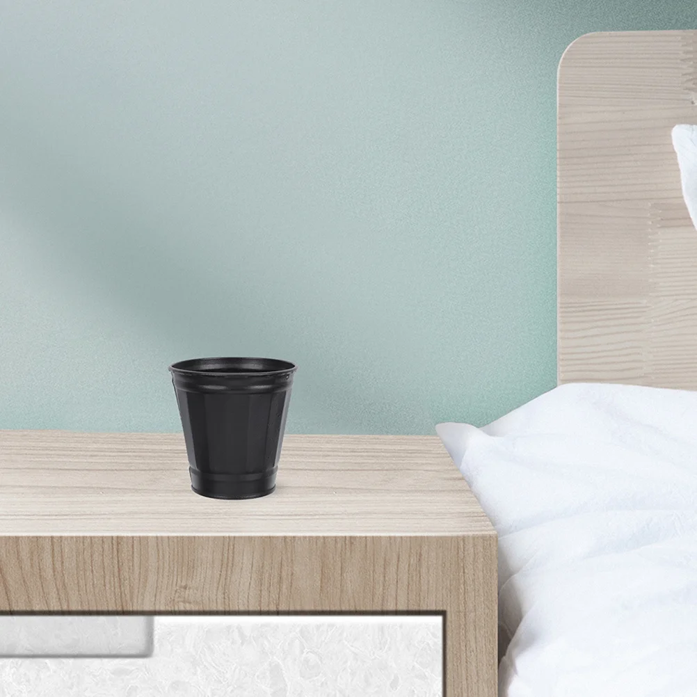 

2pcs Mini Trash Can Iron Metal Desktop Wastebasket Small Garbage Bin For Countertop Under Sink Dorm Apartment Tiny Waste Holder