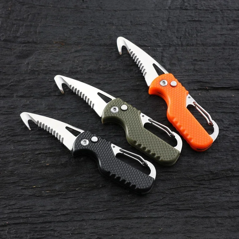 

Portable Multi-functional Express Package Opener, Outdoor Camping Survival Hook Serrated Folding Knife