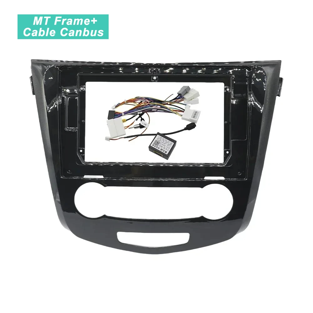 Autoradio Fascia Frame – 9 Inch 2DIN, Geschikt Voor Nissan Qashqai En X-Trail 2015-2018, ABS-kunststof, Zwart, Inclusief Montagekit, Voor Vervanging Van Het Dashboardpaneel