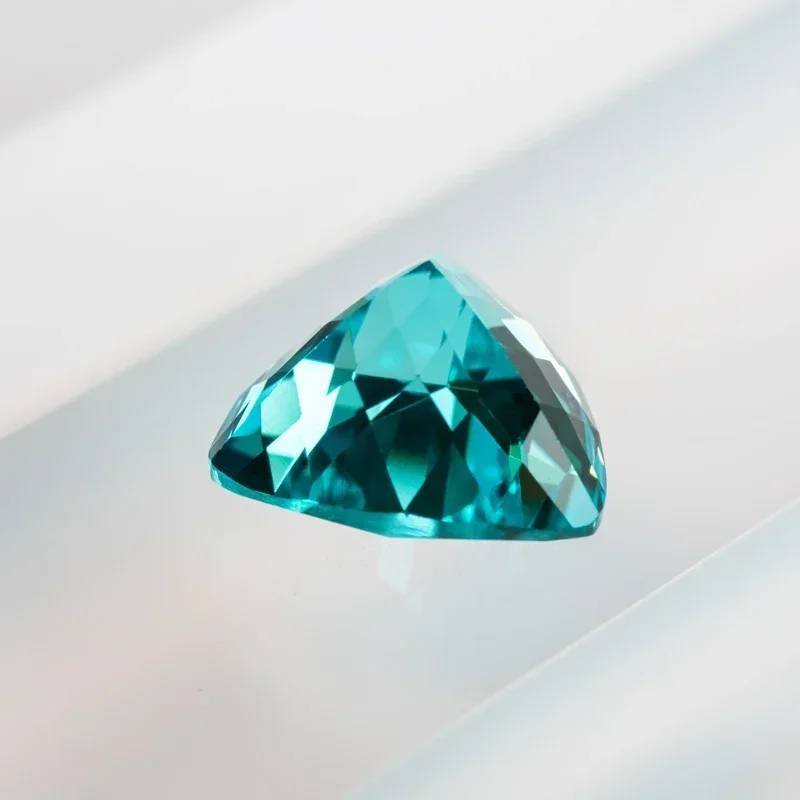 Lab Grown Paraiba Fat Triangle Shap VVS1 Gemstone for DIY Charms Advanced Jewelry Making Materials Selectable AGL Certificate