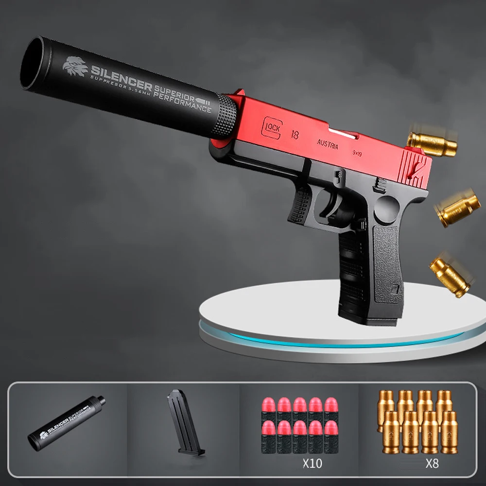 Soft Bullet Toy Gun para meninos e meninas, Dardos de espuma, Ejeção de casca, Desert Eagle, Airsoft Pistola, Jogos ao ar livre, Presente