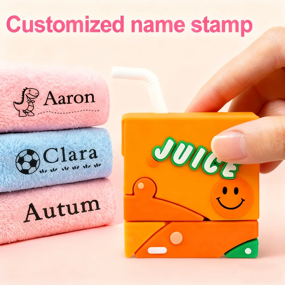 Personalized Kids Name Stamp Pro - Custom Engraved Name Seal with Non-Fading Ink Waterproof School Essentials Gift