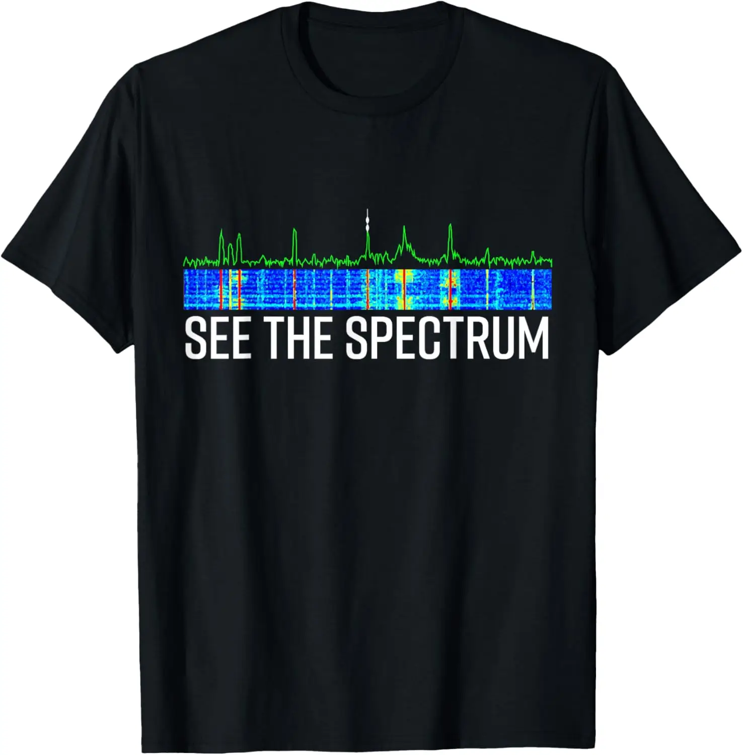 Spectrum Analyzer Waterfall Display Graphic T-Shirt Soft Cotton Breathable Tee for Ham Radio Fans