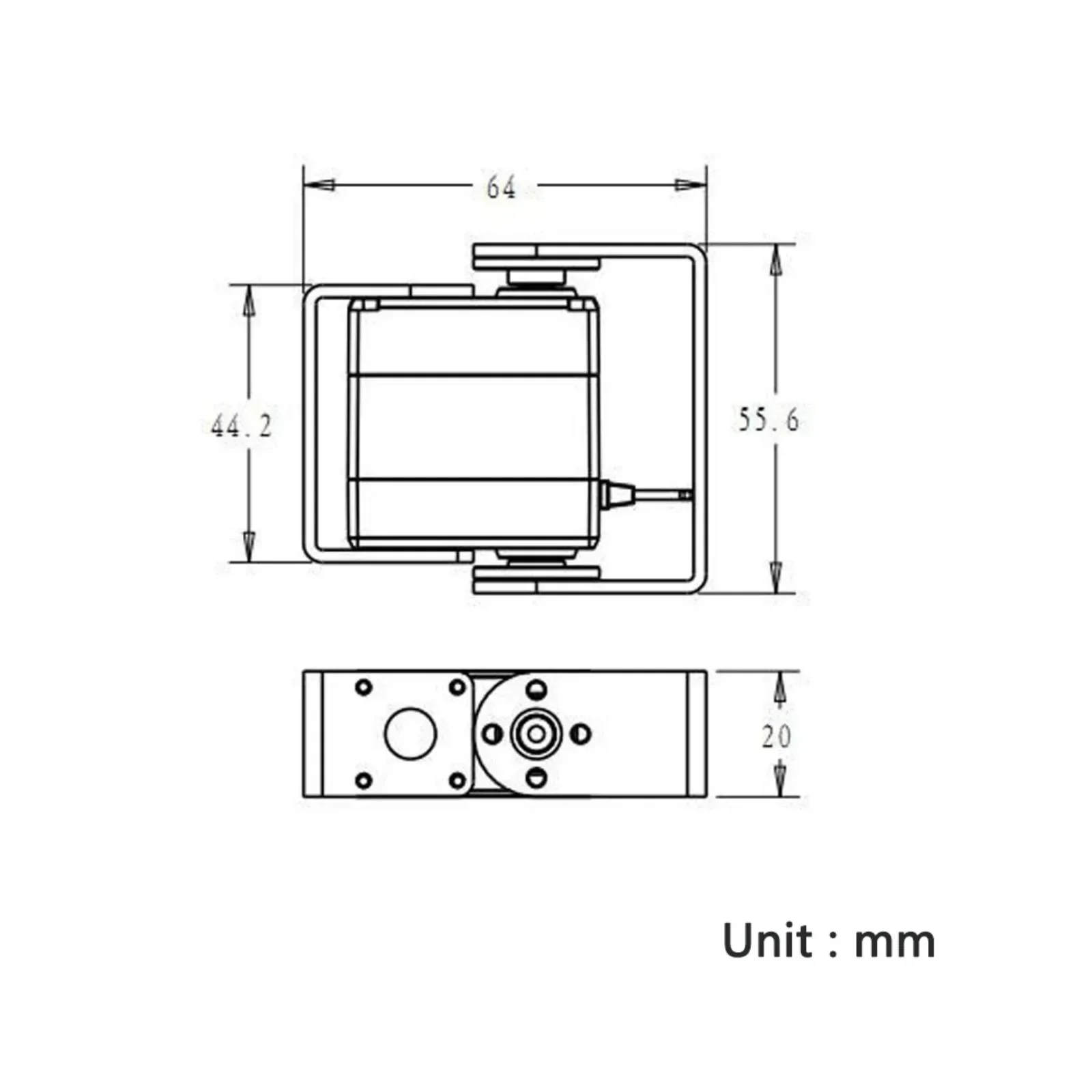 RDS3218 20KG Dual Shaft Digital Servo Waterproof High Torque Metal Gear Robot Arm Engine Motor U Bracket Developer