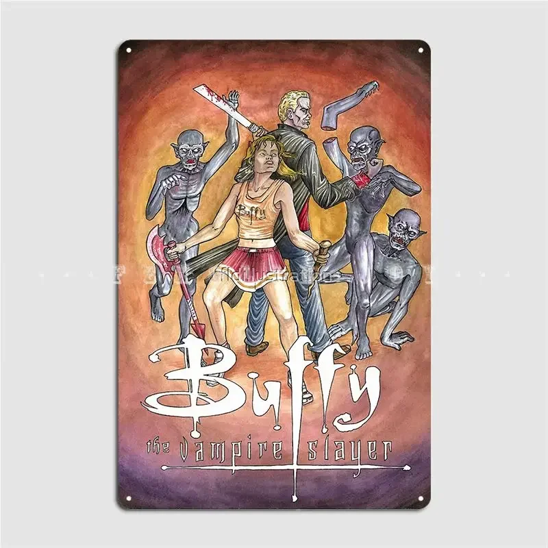 Buffy The Vampire Slayers Fanart Poster Metal Plaque Custom Wall Pub Poster Tin Sign Posters