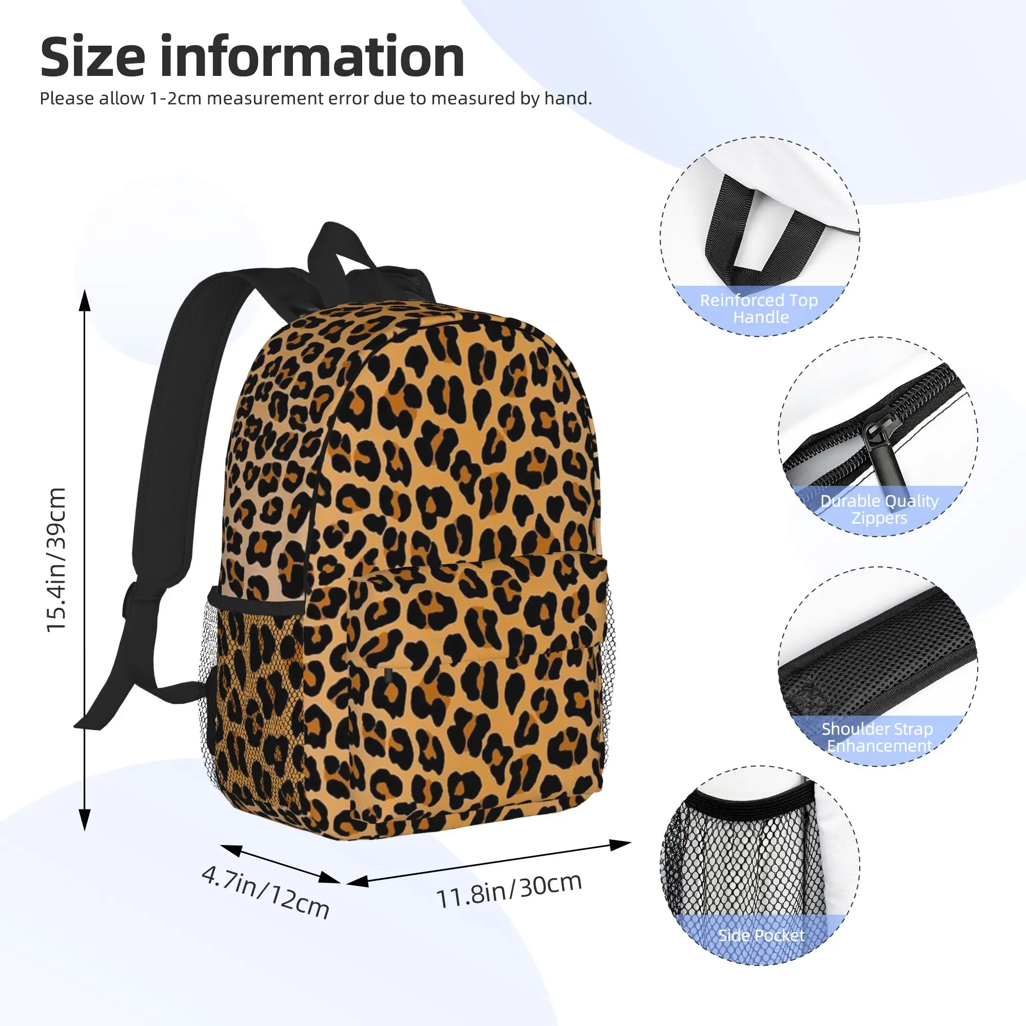 Leopard Print Backpack Hot Sale Daypack Large Capacity Boys Girls BookBag Shoulder Bags for Men Women School Bag