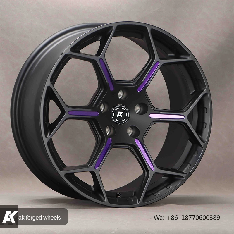 

New Wangu CNC Custom 1 Piece 5x120/114.3/112 18-21 Inch Purple Chrome Monoblock Concave Forged Aluminum Alloy Wheel