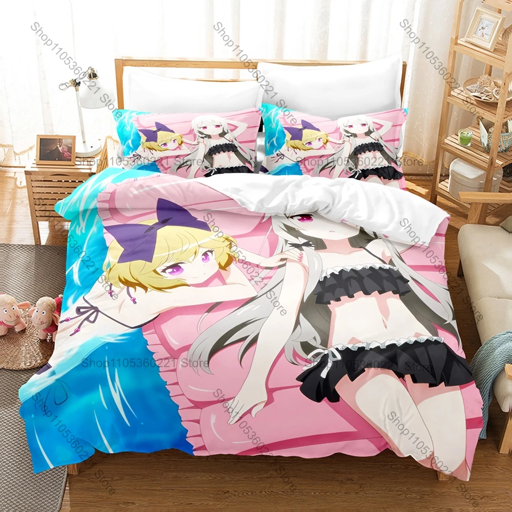 Cool Cute Daily Vampire Manga Tonari No Kyuuketsuki-san Art Print Bedding Set 3in1 1 Duvet Cover 2 Pillowcases Soft Household Be