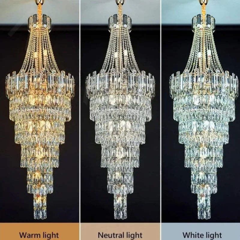 Spiral Design Crystal Chandelier for Hotel Lobby Staircase E14 Lamp Holder Modern Home Decor Light Fixture LED Pendant Light