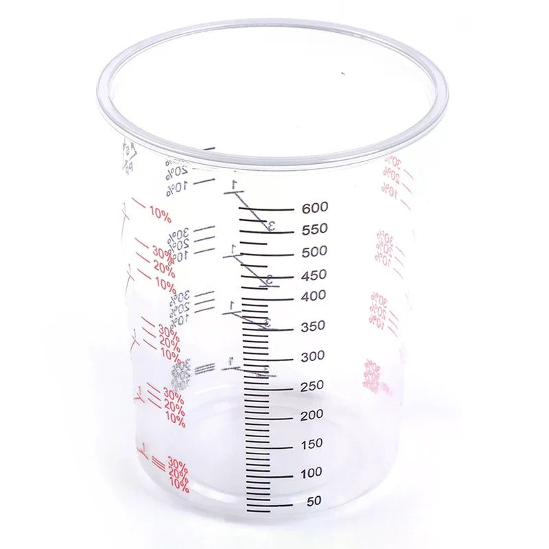 10Pcs 600ml Disposable Clear Plastic Paint Mixing Cups Mixing Pot Paint Mixing Calibrated Cup Accurate Paint Liquids
