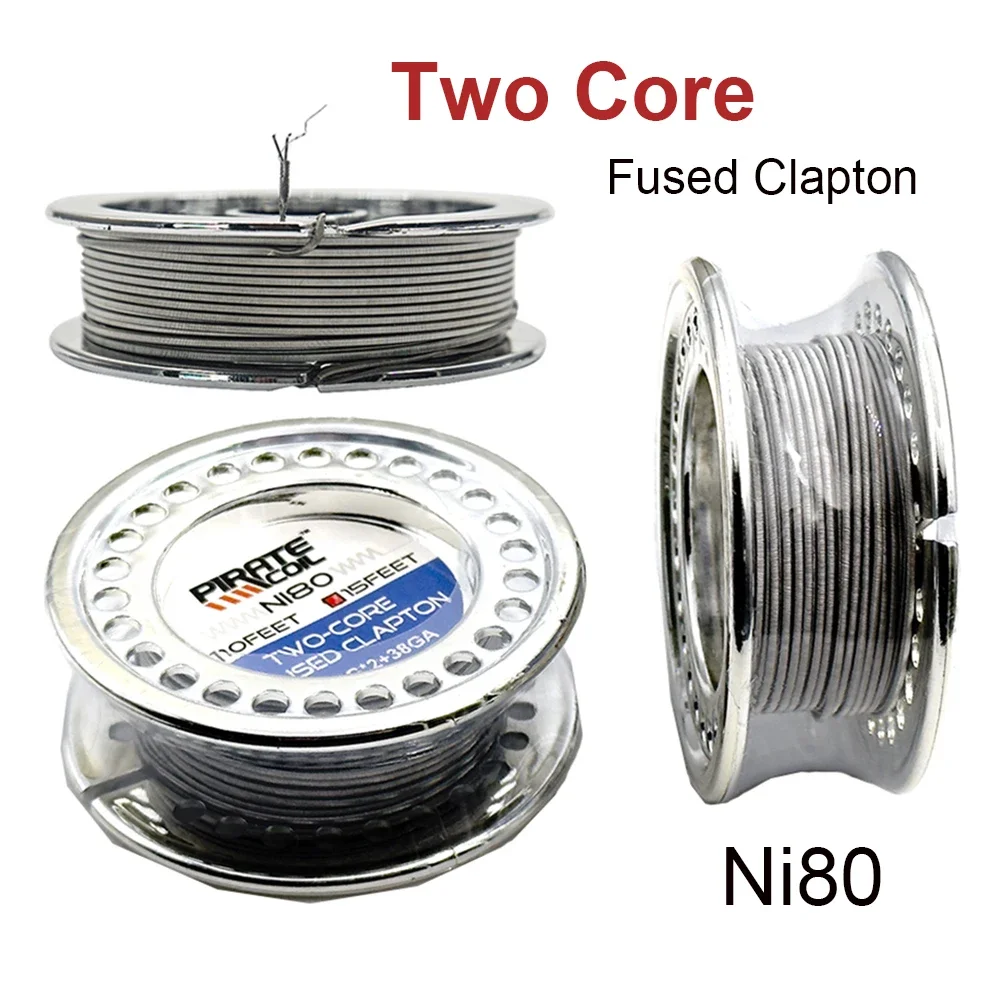 Original Pirate Heating Wire Fused Clapton Two Triple Four Cores 28G 38GA 15 Feet Ni80 Material