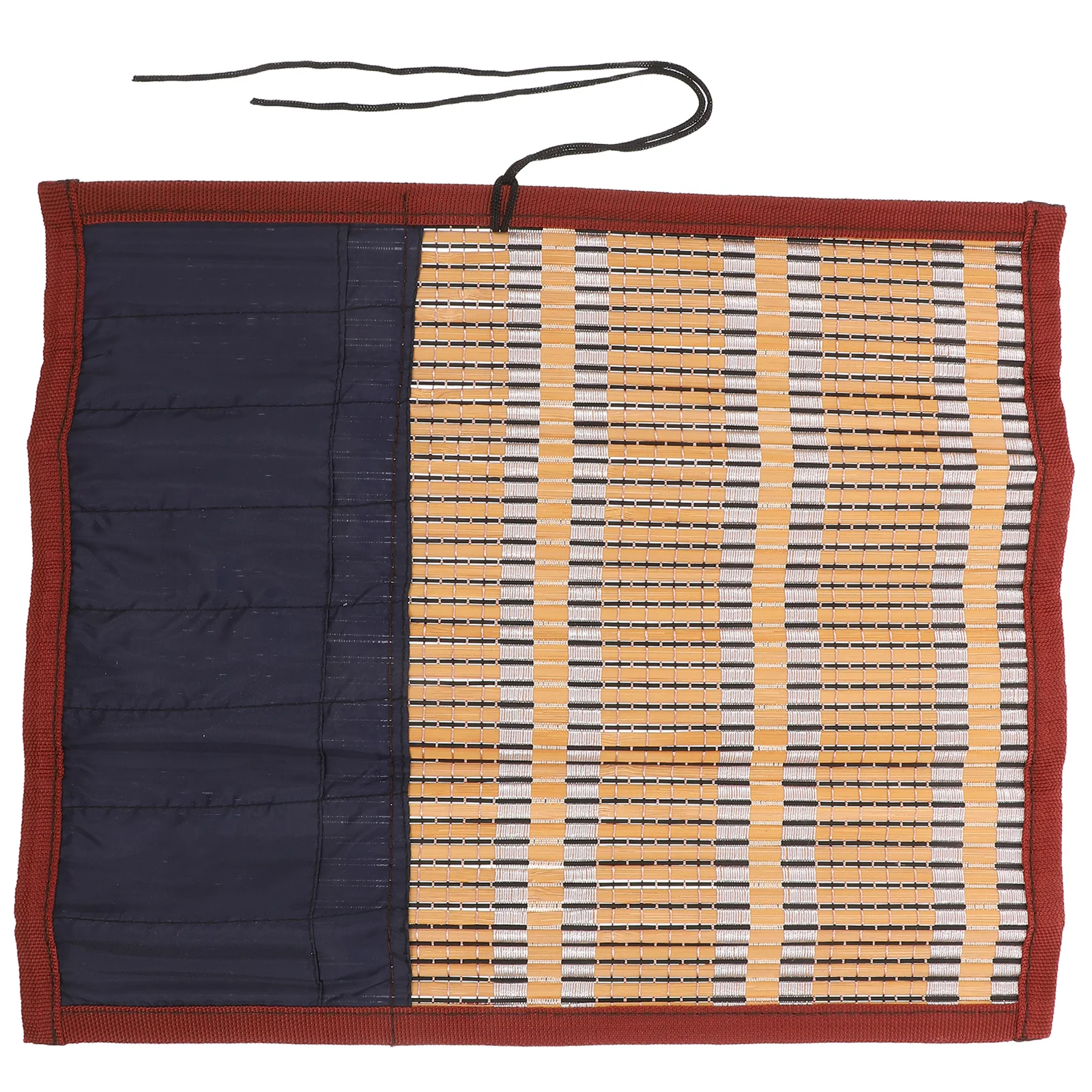 1 szt. Bambusowy organizer na pędzle do kaligrafii, zwijany futerał do przechowywania, 8 przegródek, przenośny, lekki, odporny na wilgoć, zwijany pokrowiec na ołówki.