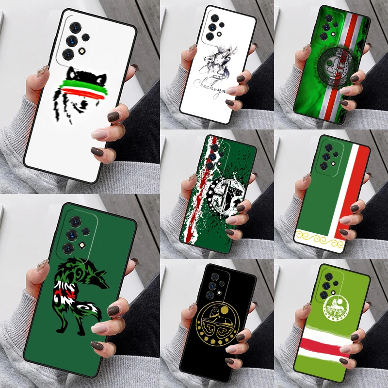 Chechen Flag Chechnya Phone Case For Samsung Galaxy S23 S21 S20 FE S24 S22 Ultra Note20 S10 S9 S8 Plus A40 A52 A12 A13 A53